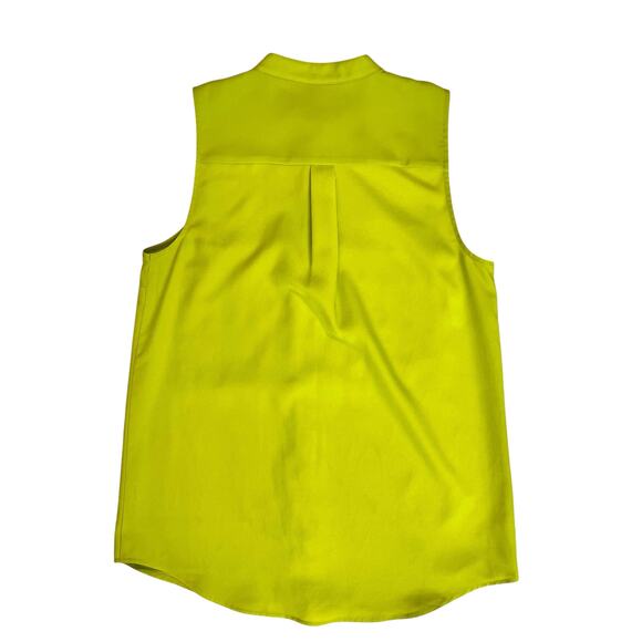 Michael Kors Sleeveless Dress Top Womens Med. Lime Green Button Down Blouse Glam - Picture 11 of 14